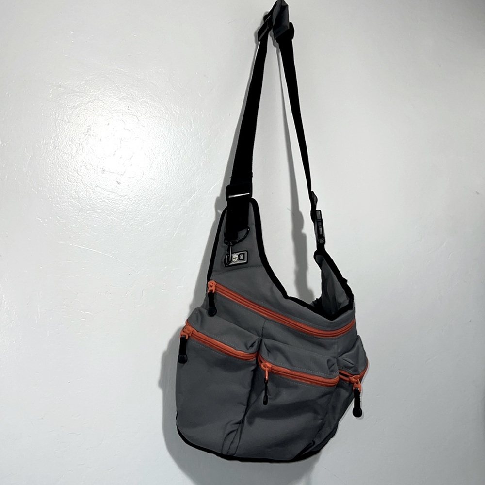 NEW DIAPERDUDE gray large diaper/messenger bag